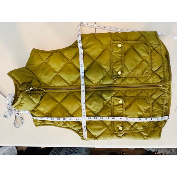 J.CREW Excursion‎ Olive Green Quilted Down Vest Womans Size XS - Picture 6 of 10